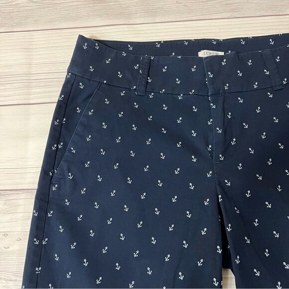 SALE!! J. Crew Navy Anchor Print Shorts Size 2 Nautical Preppy - Picture 2 of 8
